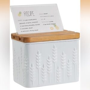 New Open Box Recipe Box with Cards and Dividers Set 4x6 Recipe Holder 4 Kitchen